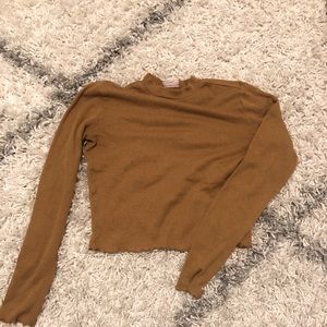 Mustard ruffled crop top